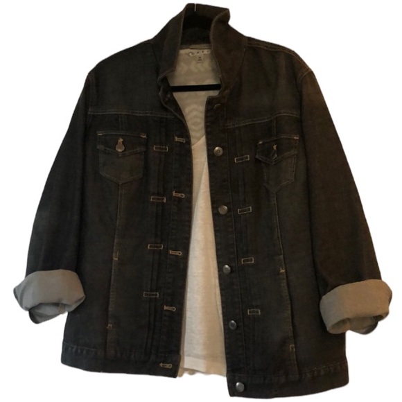 Chico's Jackets & Blazers - Chicos Platinum black denim jacket size XL